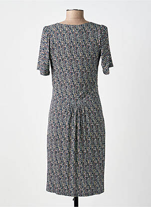 Rochie midi imprimeu fantezie mâneci scurte albastru POUSSIERE D'ETOLE femeie