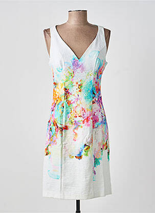 Rochie midi imprimeu floral fără mâneci bej PAUL BRIAL femeie