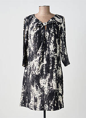 Rochie scurtă mâneci 3/4 mâneci 3/4 negru SUN LIGHT femeie