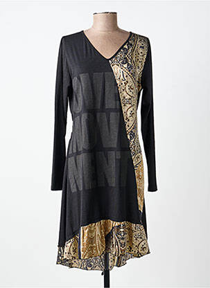 Rochie midi mâneci lungi mâneci lungi negru POUSSIERE D'ETOLE femeie