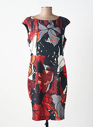 Rochie midi imprimeu floral mâneci scurte roșu POUSSIERE D'ETOLE femeie