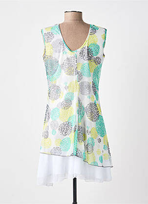 Rochie scurtă fără mâneci fără mâneci alb DOUBLE JEU femeie