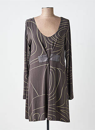 Rochie scurtă mâneci lungi mâneci lungi gri LAUREN VIDAL femeie