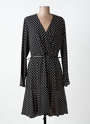 Rochie midi imprimeu fantezie mâneci lungi negru PAUL BRIAL femeie