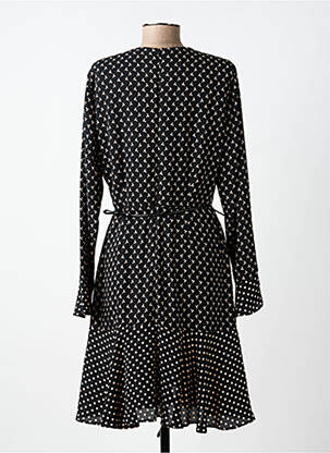 Rochie midi imprimeu fantezie mâneci lungi negru PAUL BRIAL femeie
