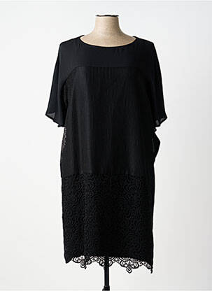 Rochie midi croială fluidă mâneci scurte negru ANDAMIO femeie