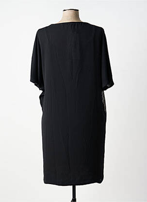 Rochie midi croială fluidă mâneci scurte negru ANDAMIO femeie