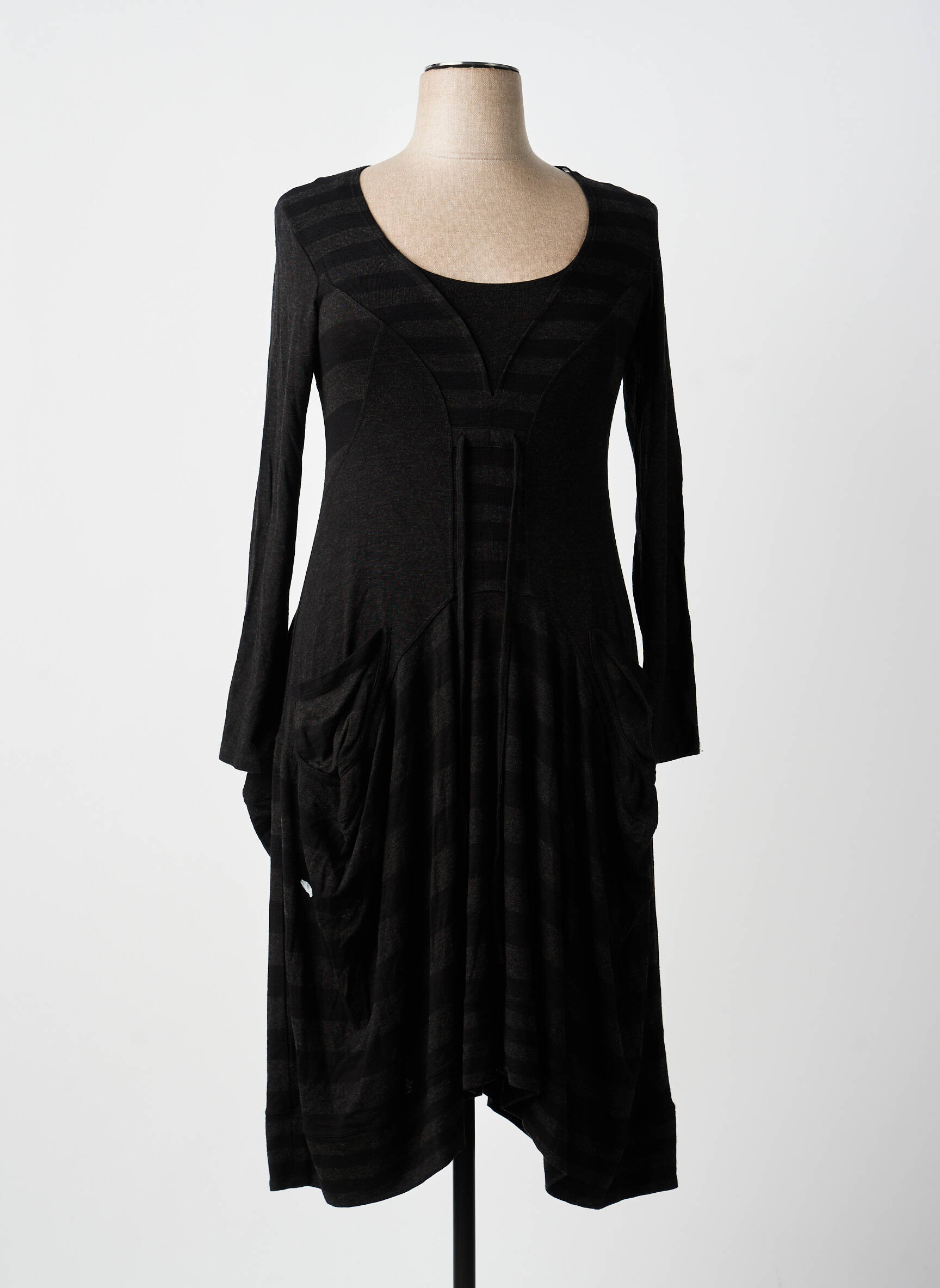 Rochie lungă mâneci lungi mâneci lungi gri LAUREN VIDAL femeie