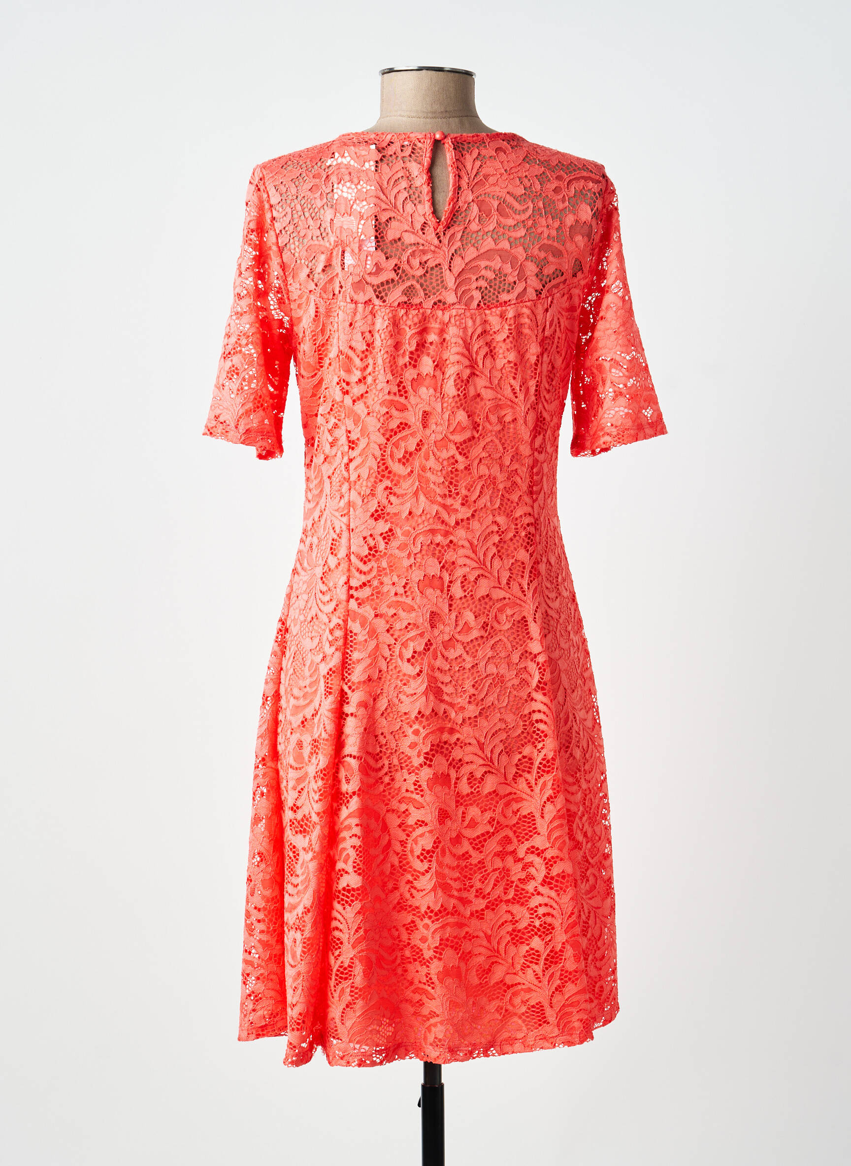 Rochie midi mâneci scurte mâneci scurte portocalie MOKA'S femeie