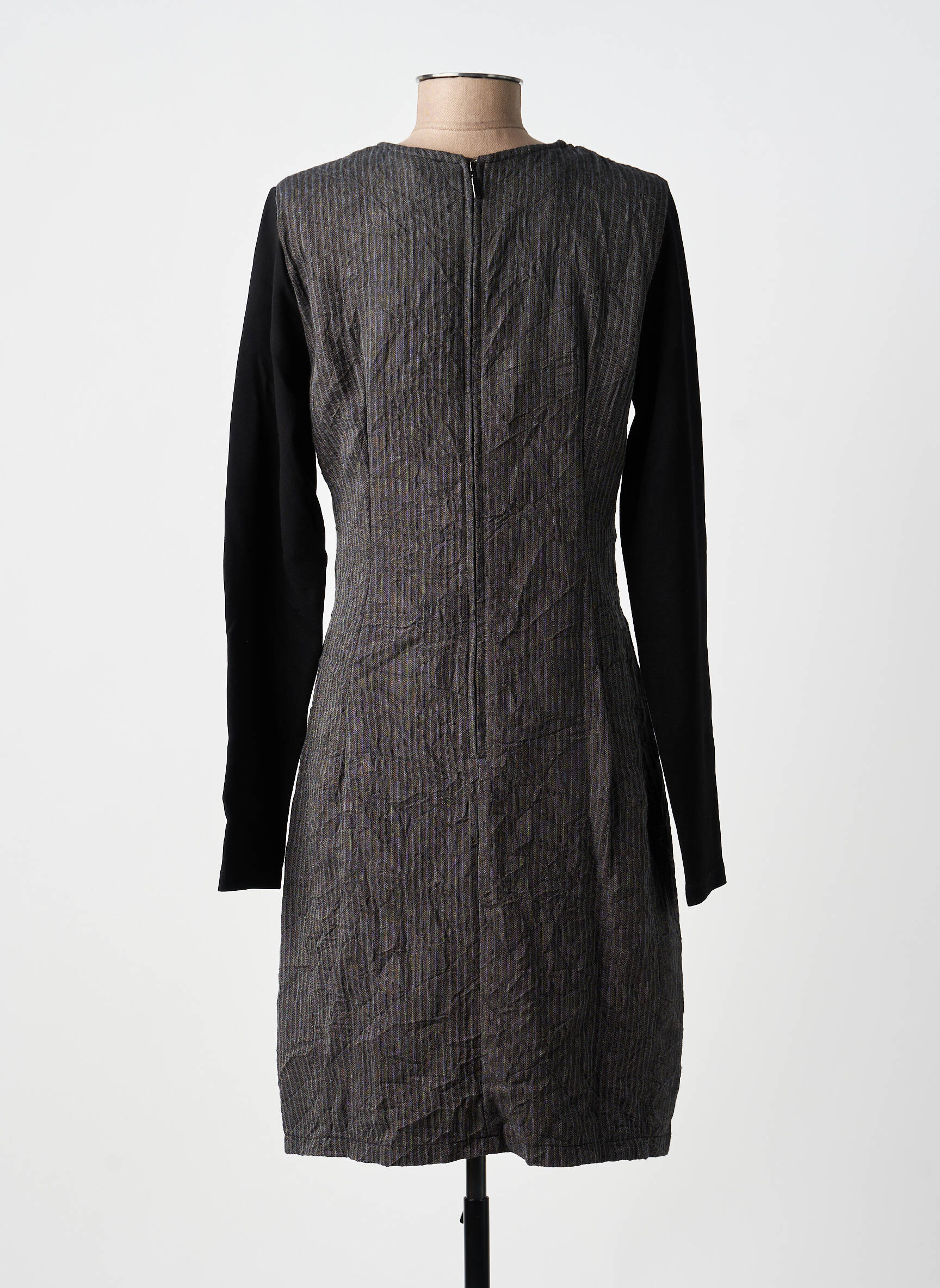 Rochie midi mâneci lungi mâneci lungi negru LAUREN VIDAL femeie