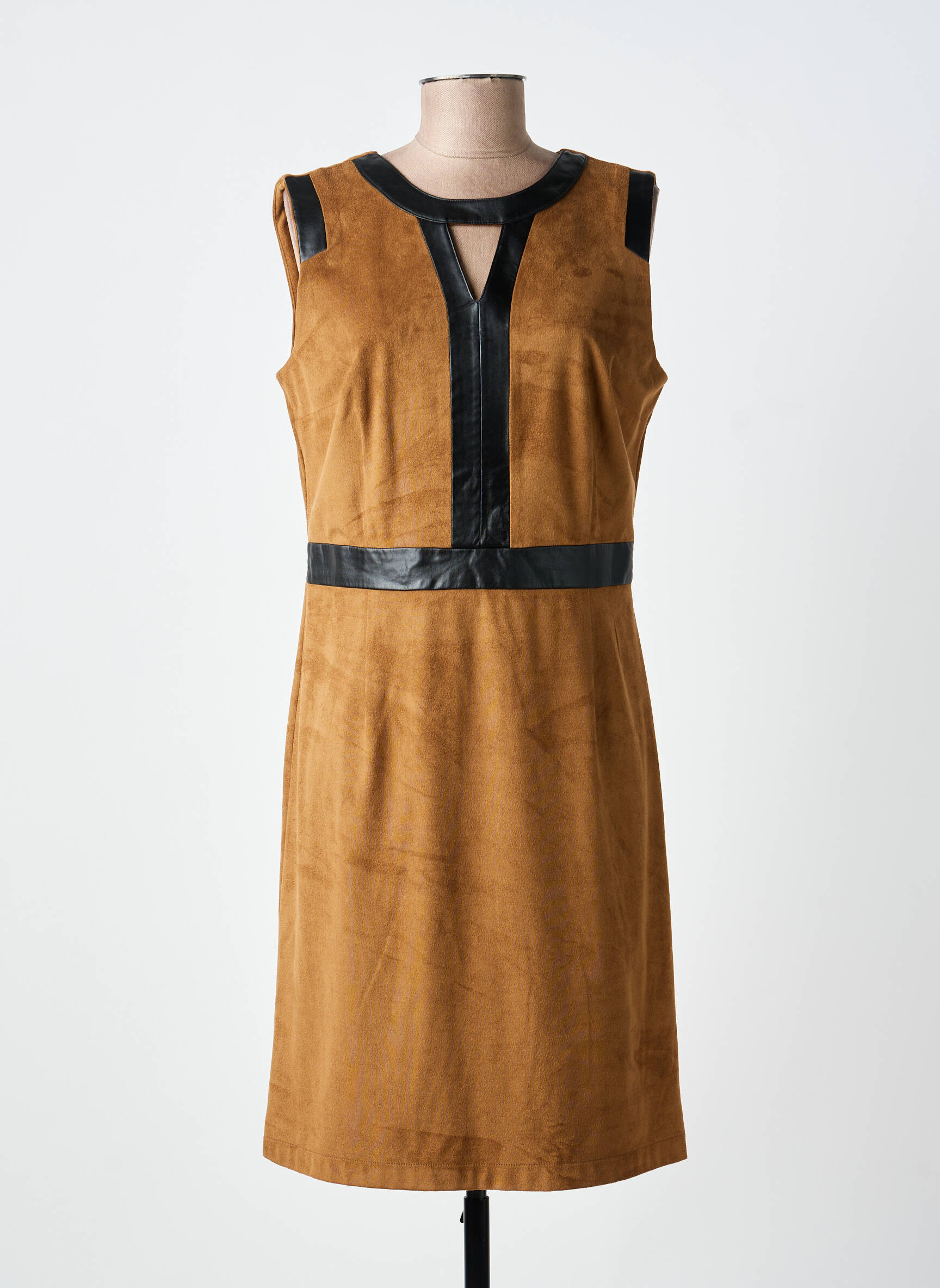 Rochie midi fără mâneci fără mâneci maro PAUL BRIAL femeie