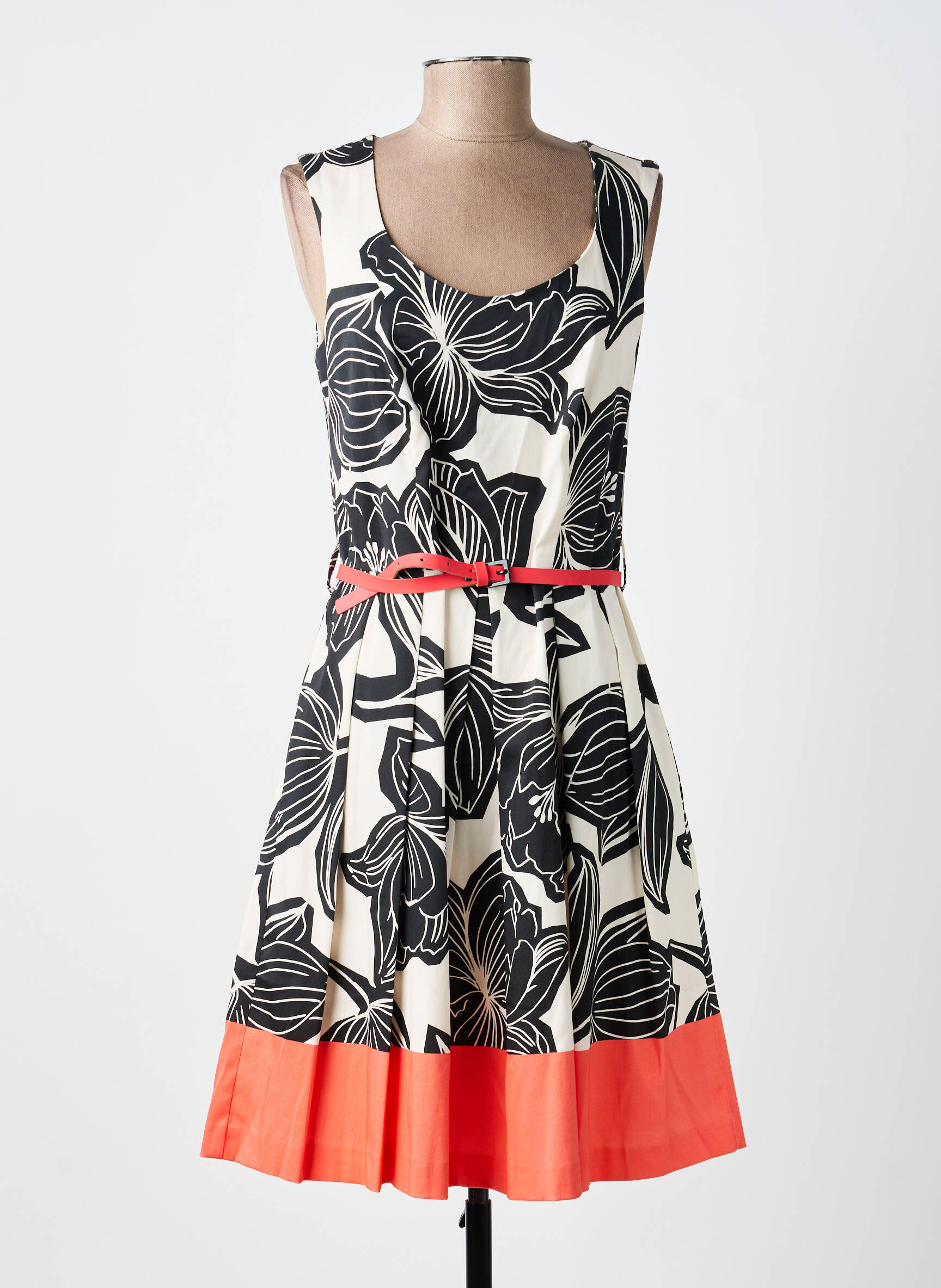 Rochie midi imprimeu floral fără mâneci negru PAUL BRIAL femeie