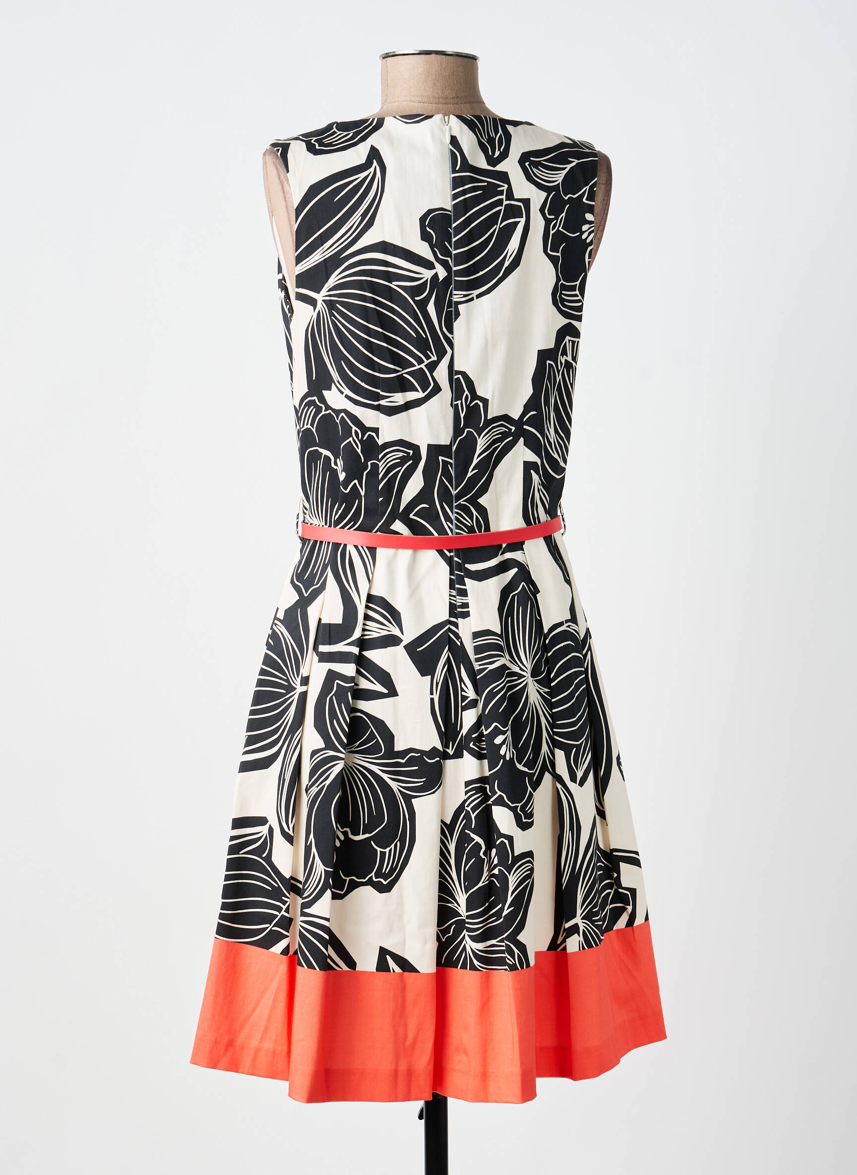 Rochie midi imprimeu floral fără mâneci negru PAUL BRIAL femeie