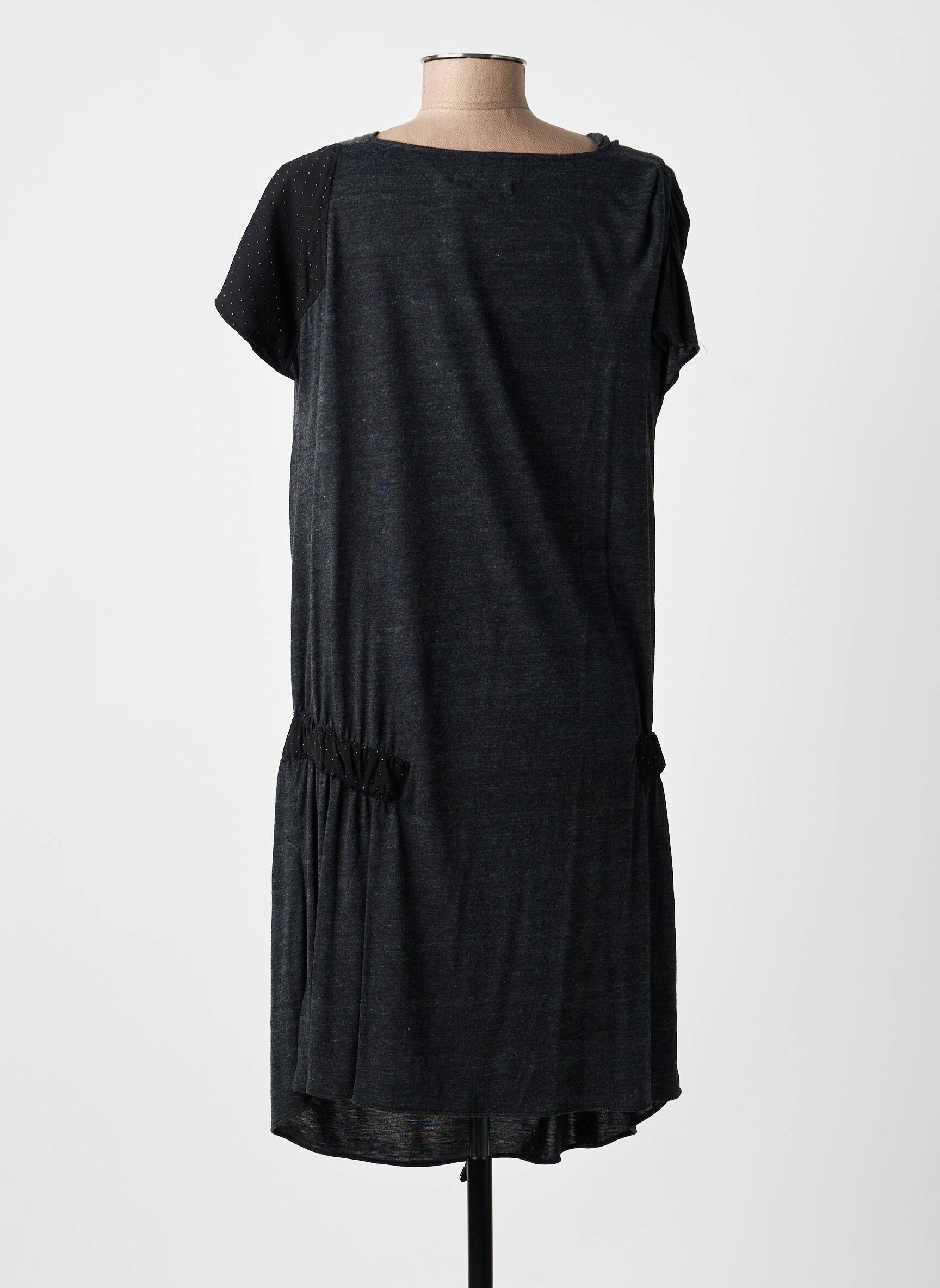 Rochie scurtă mâneci scurte mâneci scurte gri AKELA KEY femeie