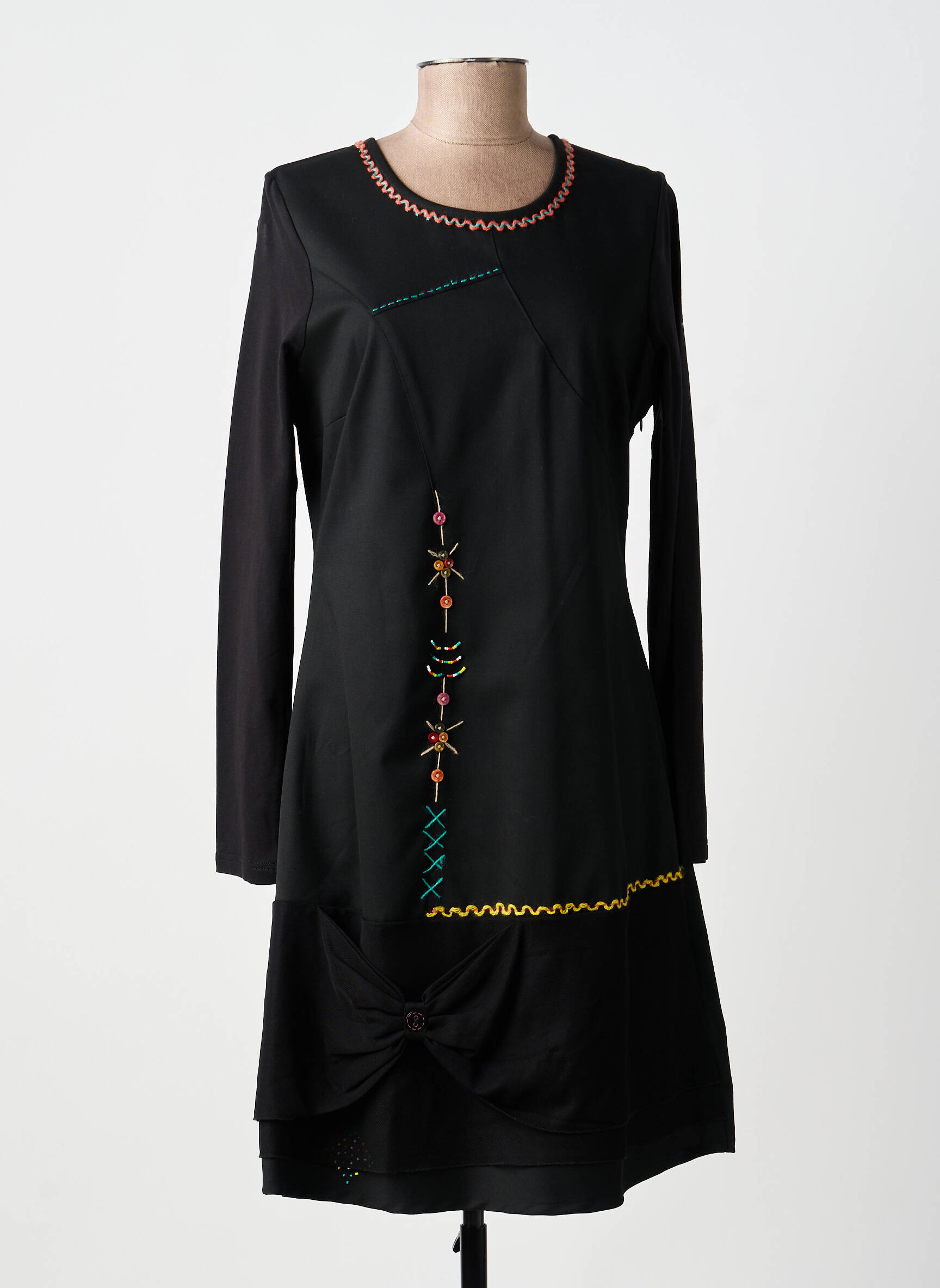 Rochie midi mâneci lungi mâneci lungi negru ALICE ET BARNABE femeie