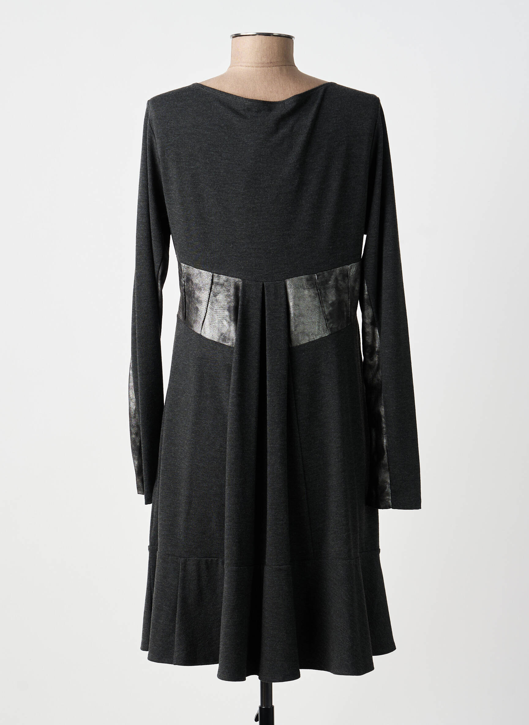 Rochie midi mâneci lungi mâneci lungi gri LAUREN VIDAL femeie