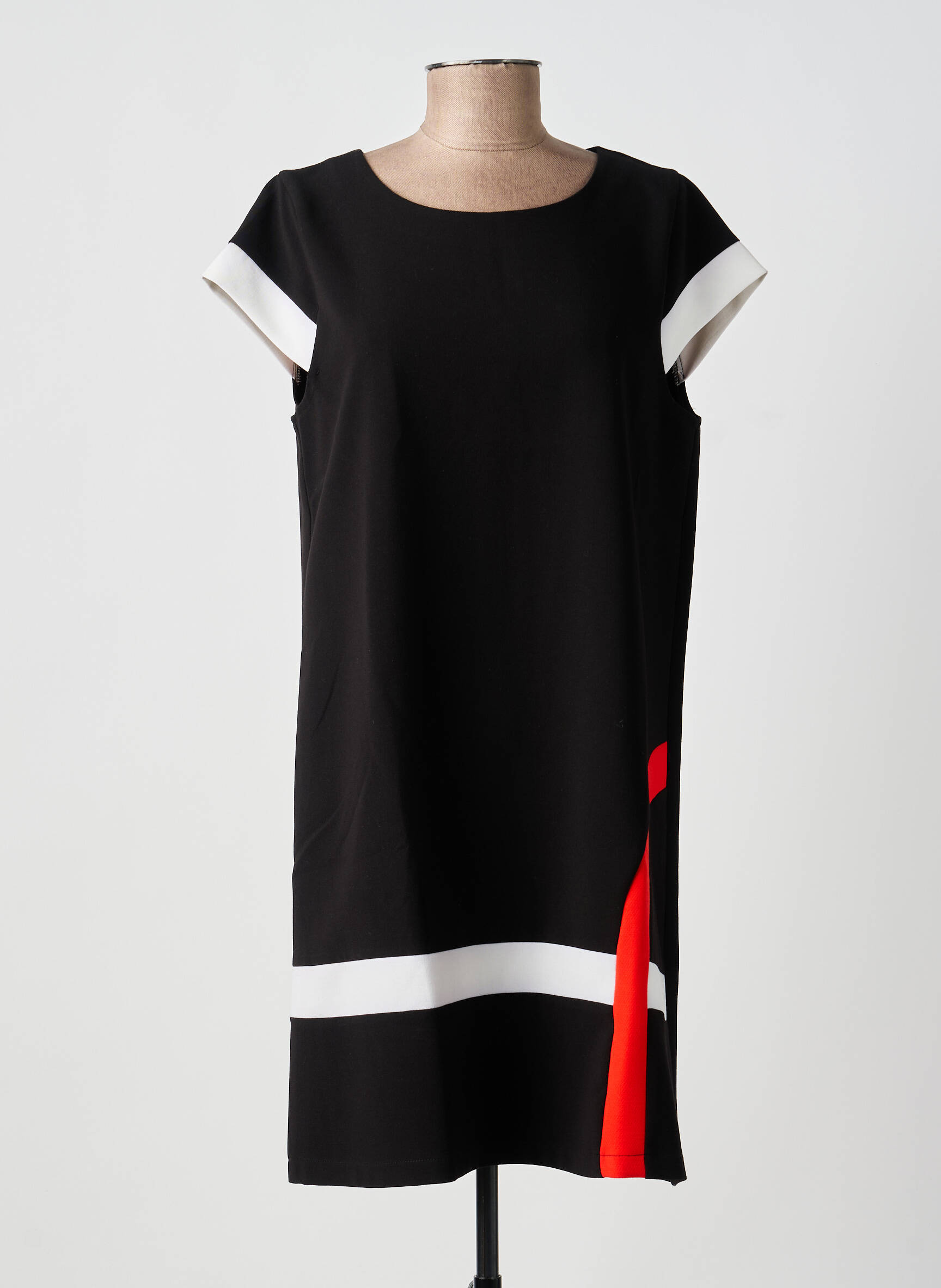 Rochie scurtă mâneci scurte mâneci scurte negru DOUBLE JEU femeie