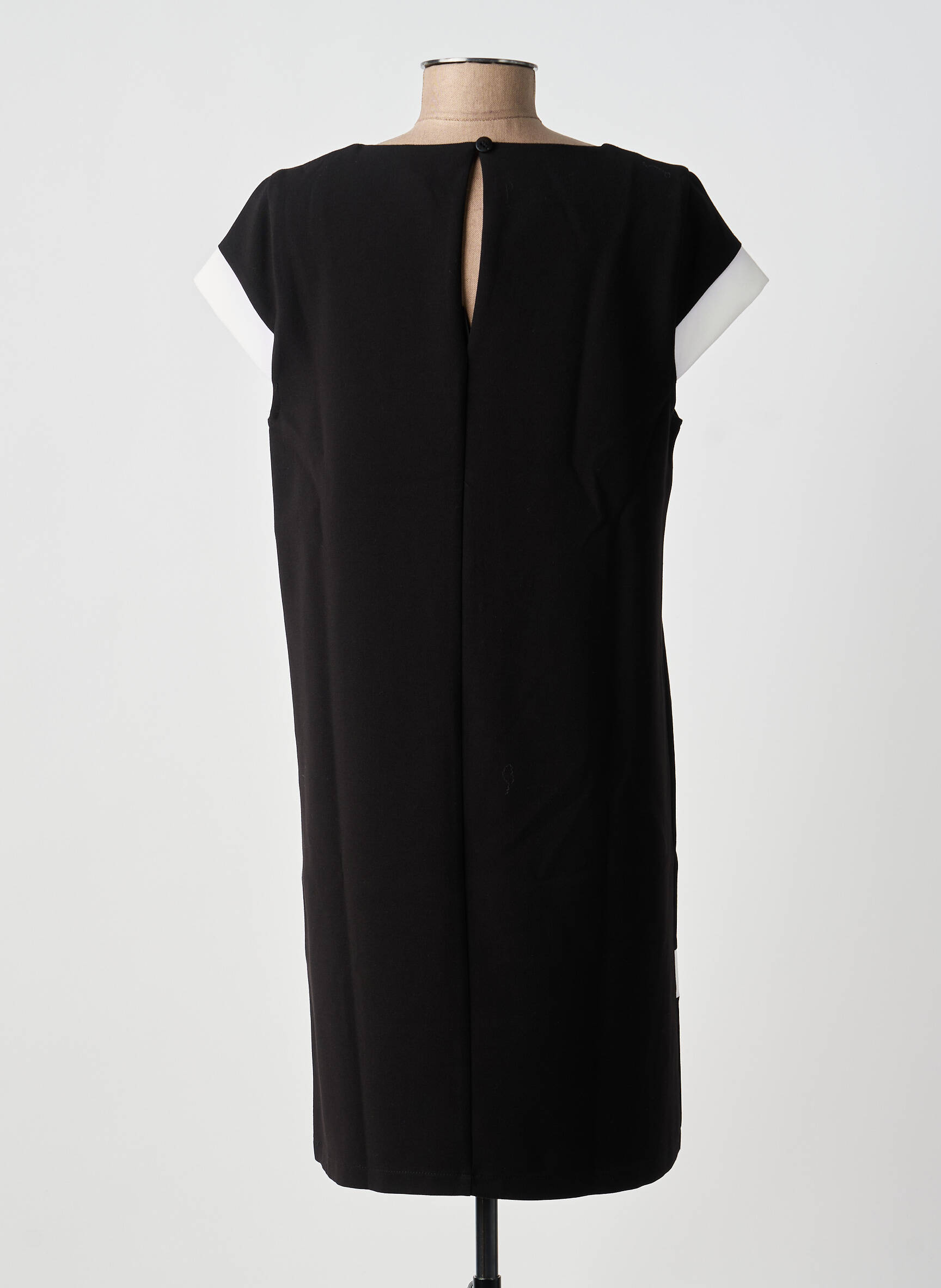 Rochie scurtă mâneci scurte mâneci scurte negru DOUBLE JEU femeie