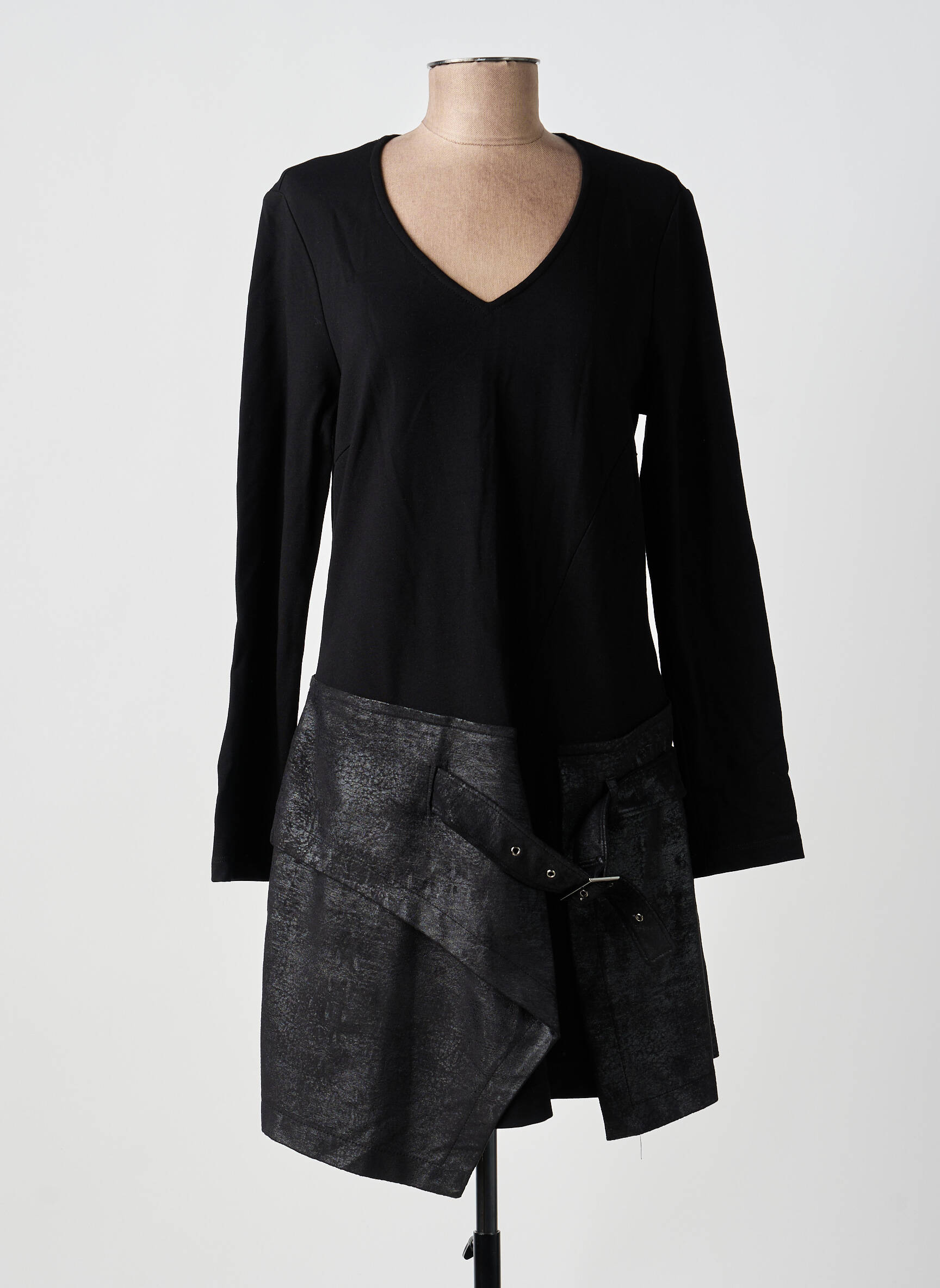 Rochie scurtă mâneci lungi mâneci lungi negru LAUREN VIDAL femeie