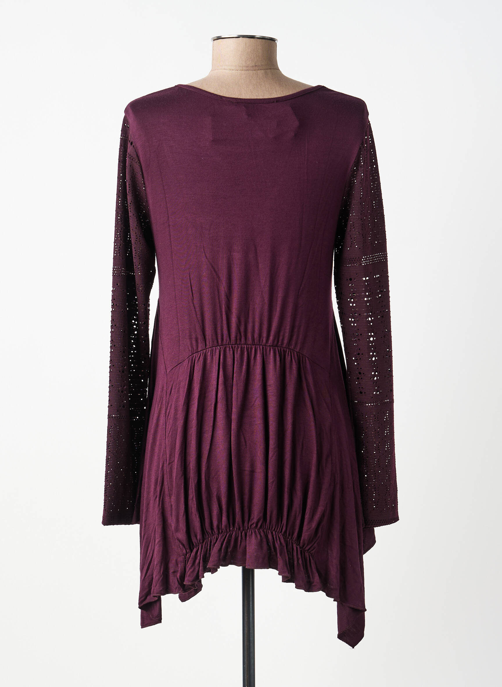Tunică mâneci lungi guler rotund violet SUN LIGHT femeie