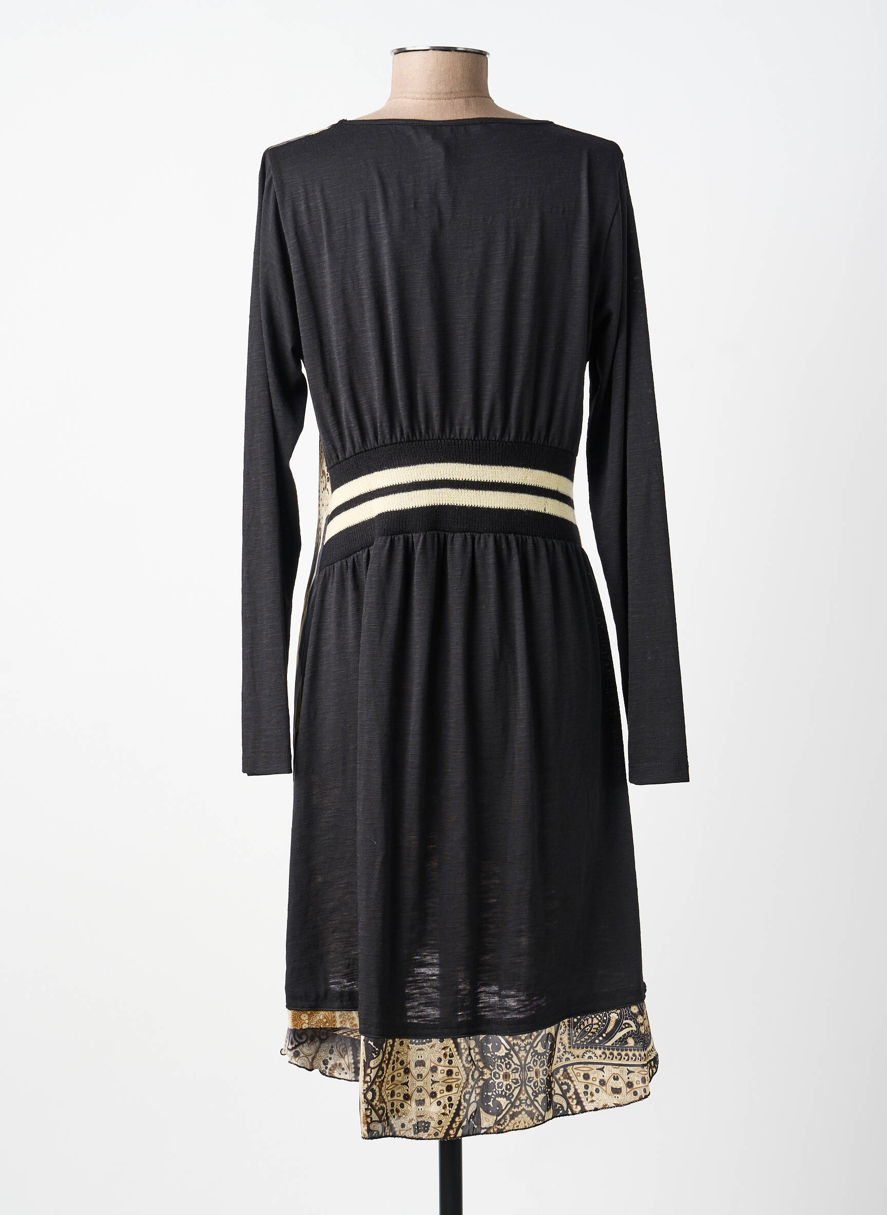 Rochie midi mâneci lungi mâneci lungi negru POUSSIERE D'ETOLE femeie
