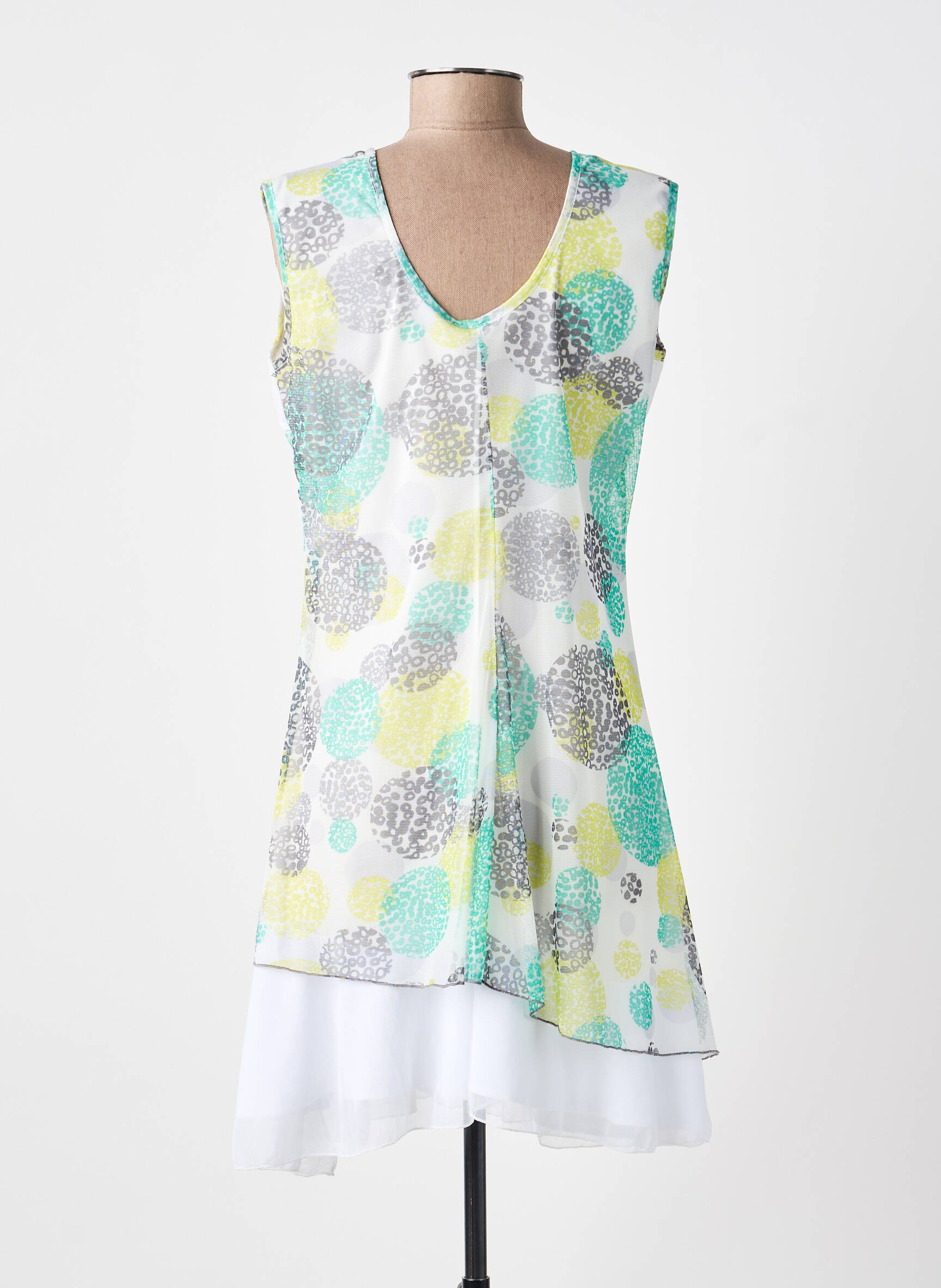 Rochie scurtă fără mâneci fără mâneci alb DOUBLE JEU femeie