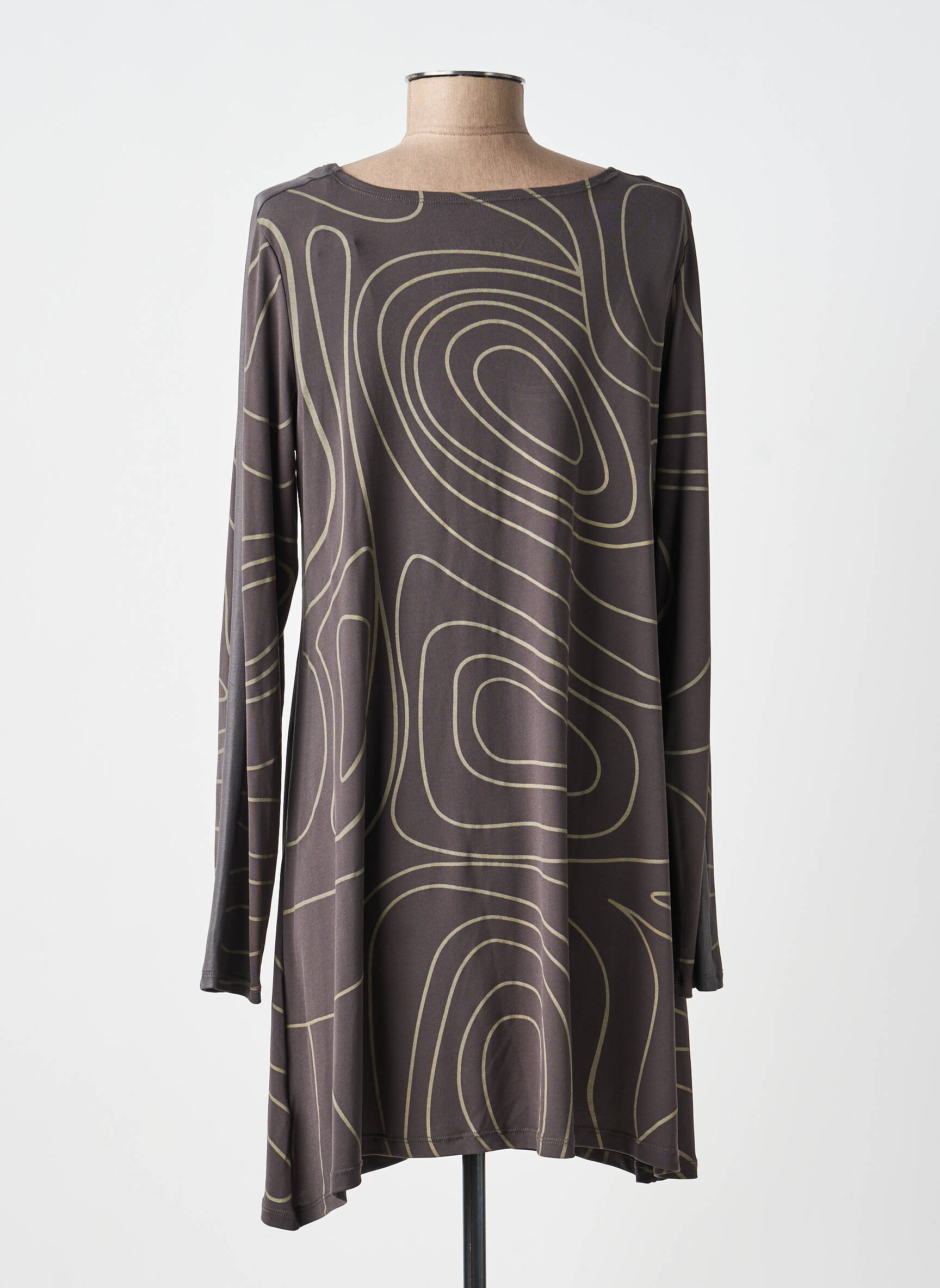 Rochie scurtă mâneci lungi mâneci lungi gri LAUREN VIDAL femeie