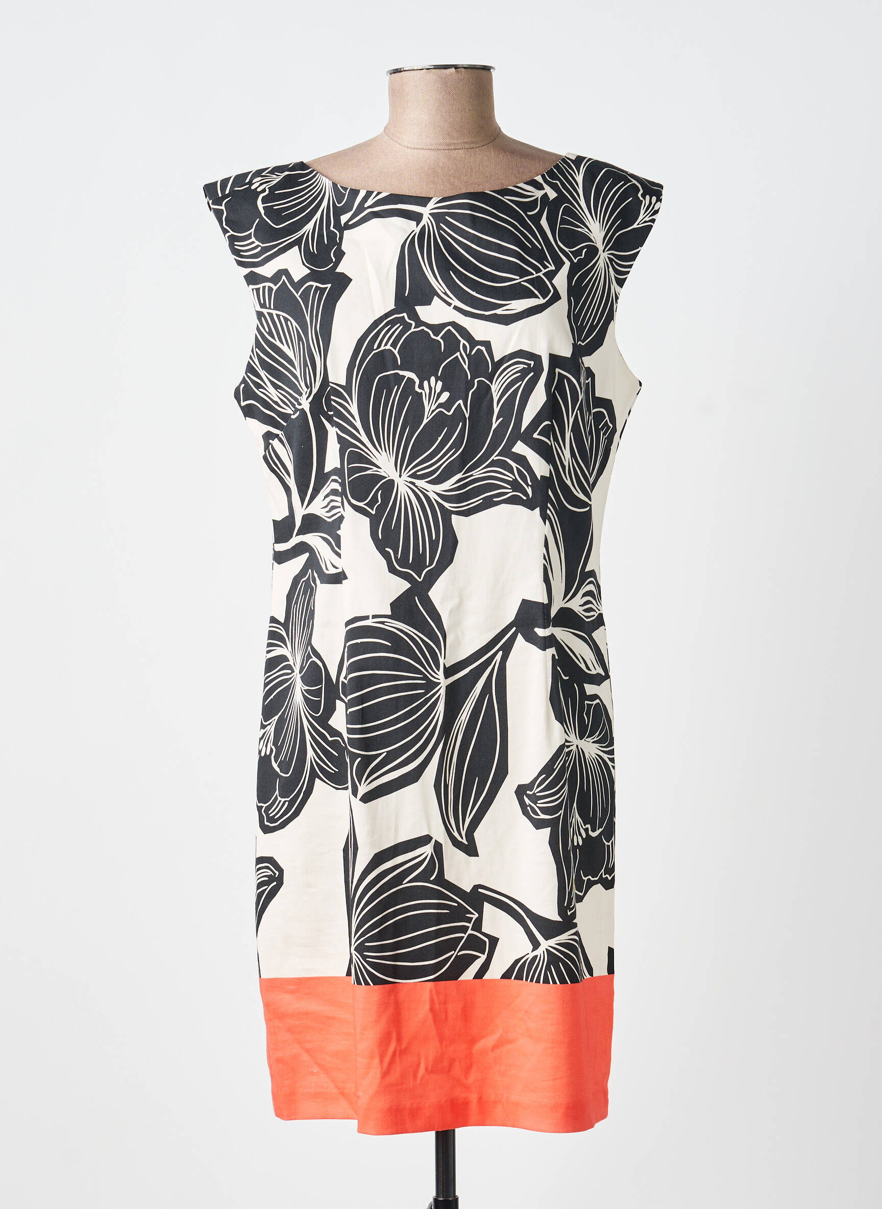Rochie scurtă imprimeu floral mâneci scurte negru PAUL BRIAL femeie