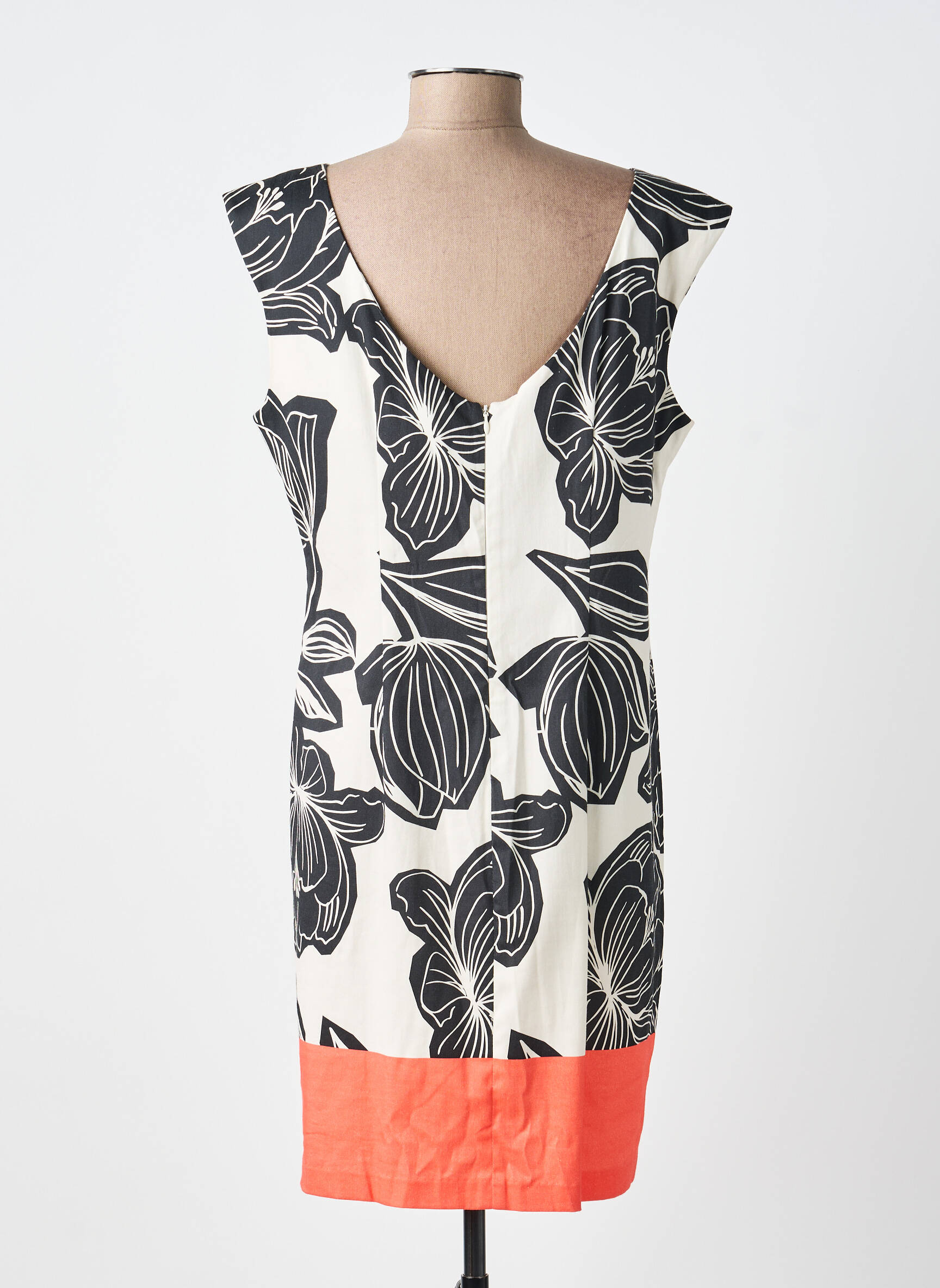Rochie scurtă imprimeu floral mâneci scurte negru PAUL BRIAL femeie