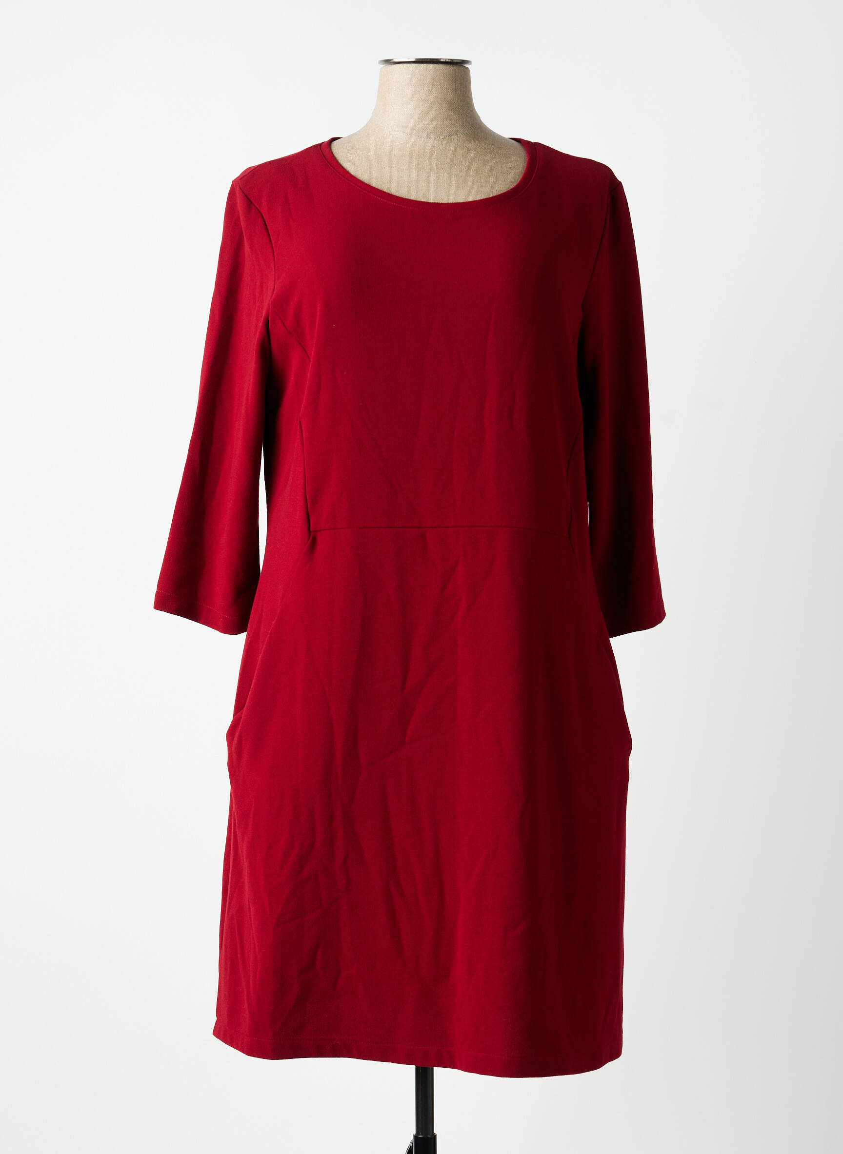 Rochie midi mâneci 3/4 mâneci 3/4 roșu POUSSIERE D'ETOLE femeie