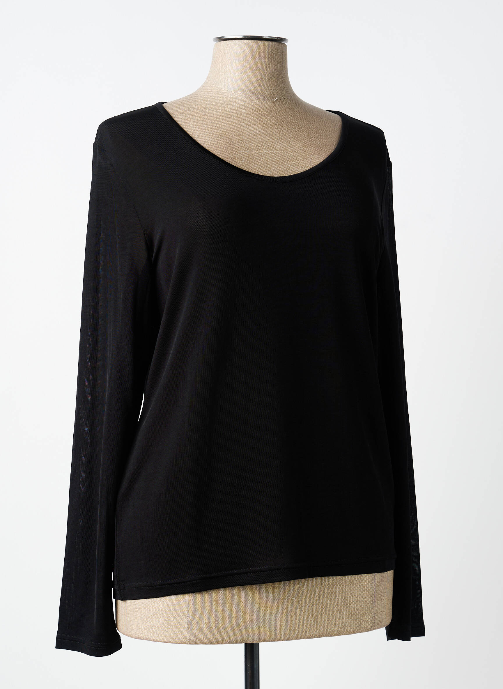 Top elasticitate mâneci lungi negru PAUL BRIAL femeie