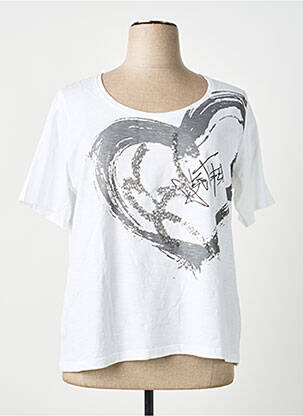 Tricou elasticitate mâneci scurte alb TELMAIL femeie