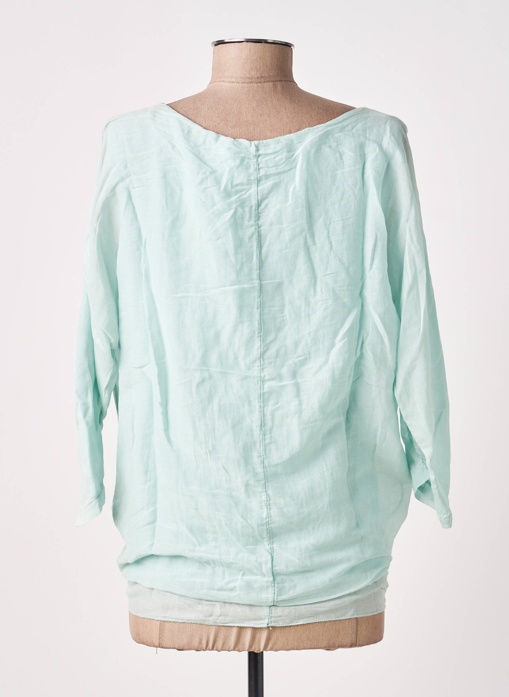 Top guler rotund mâneci lungi verde POUSSIERE D'ETOLE femeie
