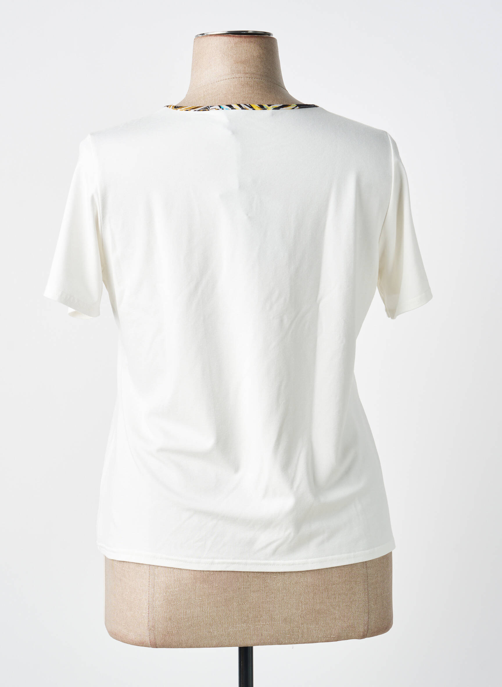 Tricou elasticitate mâneci scurte alb TELMAIL femeie