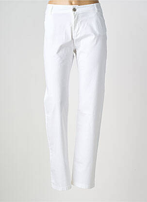 Pantalon drept țesătură poplin mărime normală alb POUSSIERE D'ETOLE femeie