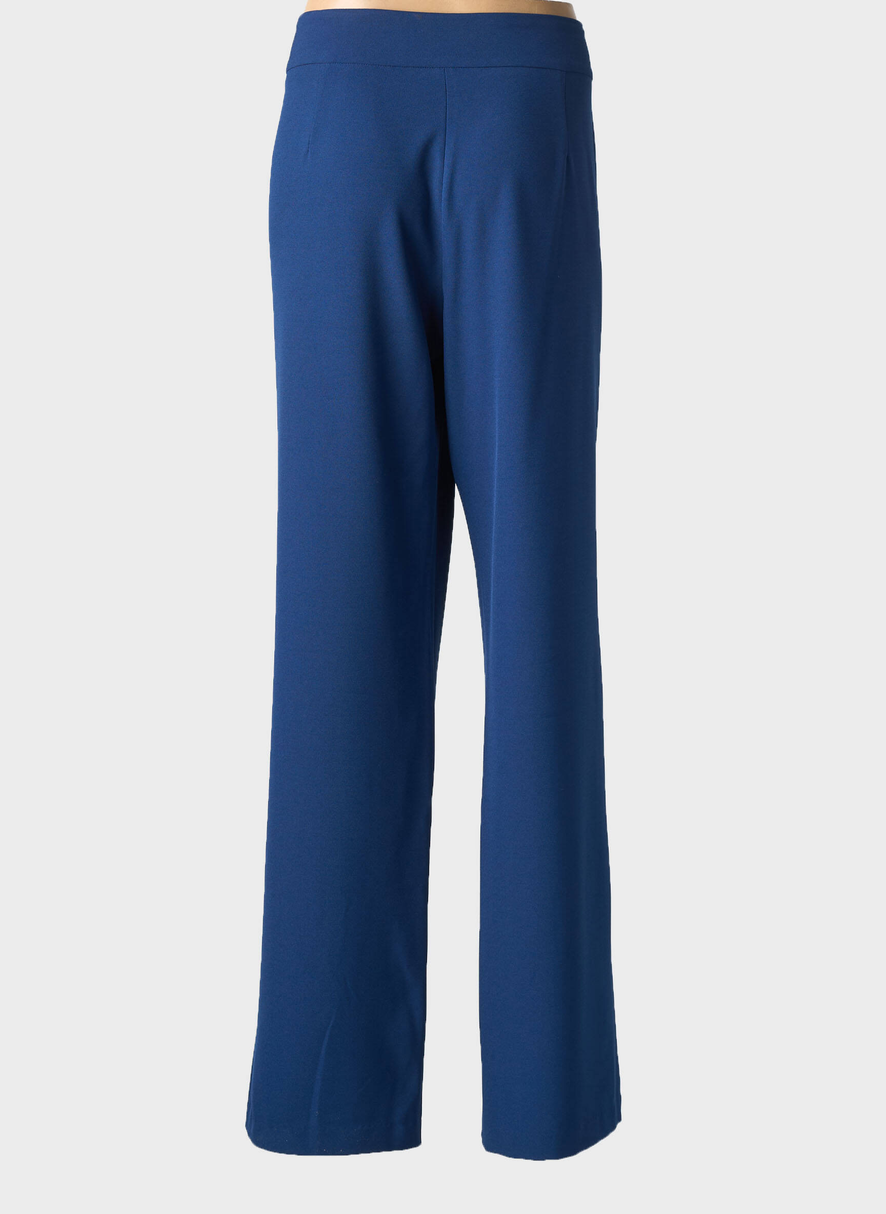 Pantalon drept țesătură crep mărime normală albastru ANDAMIO femeie