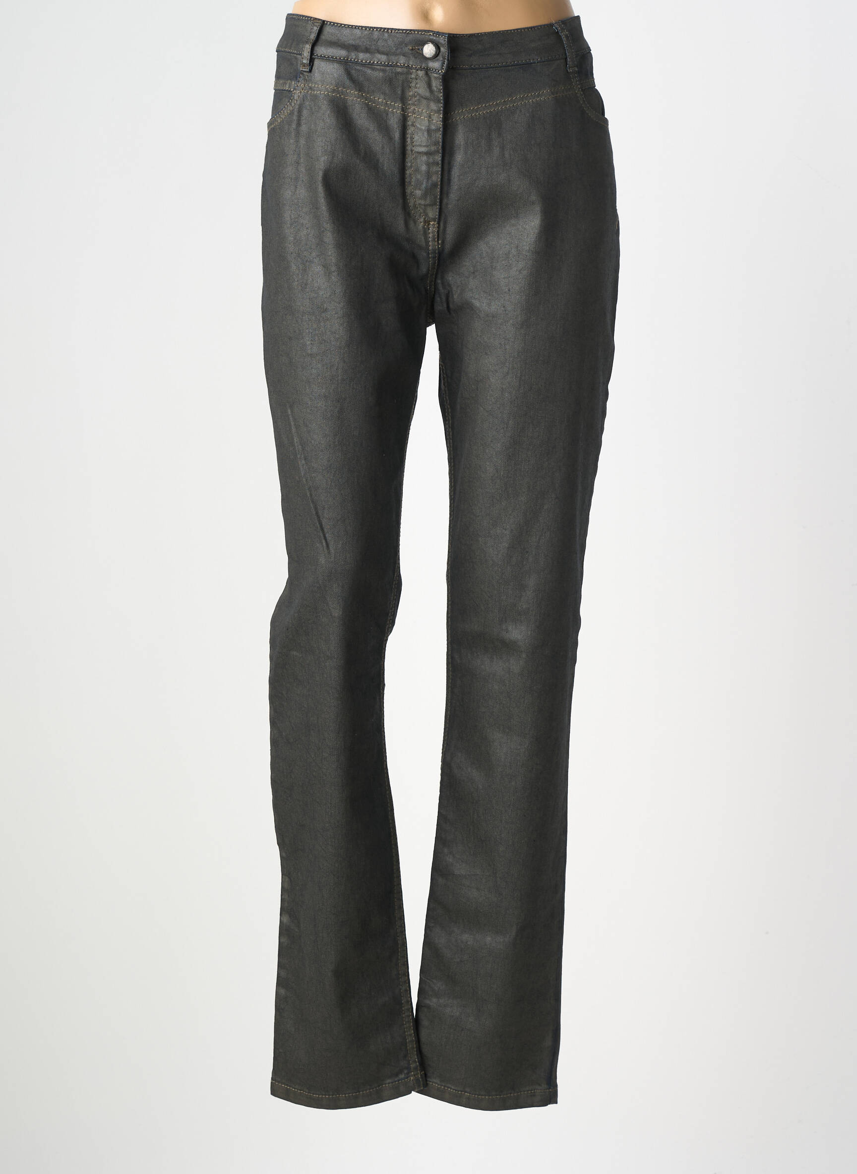 Pantalon drept elasticitate mărime normală negru FLEUR DE SEL femeie