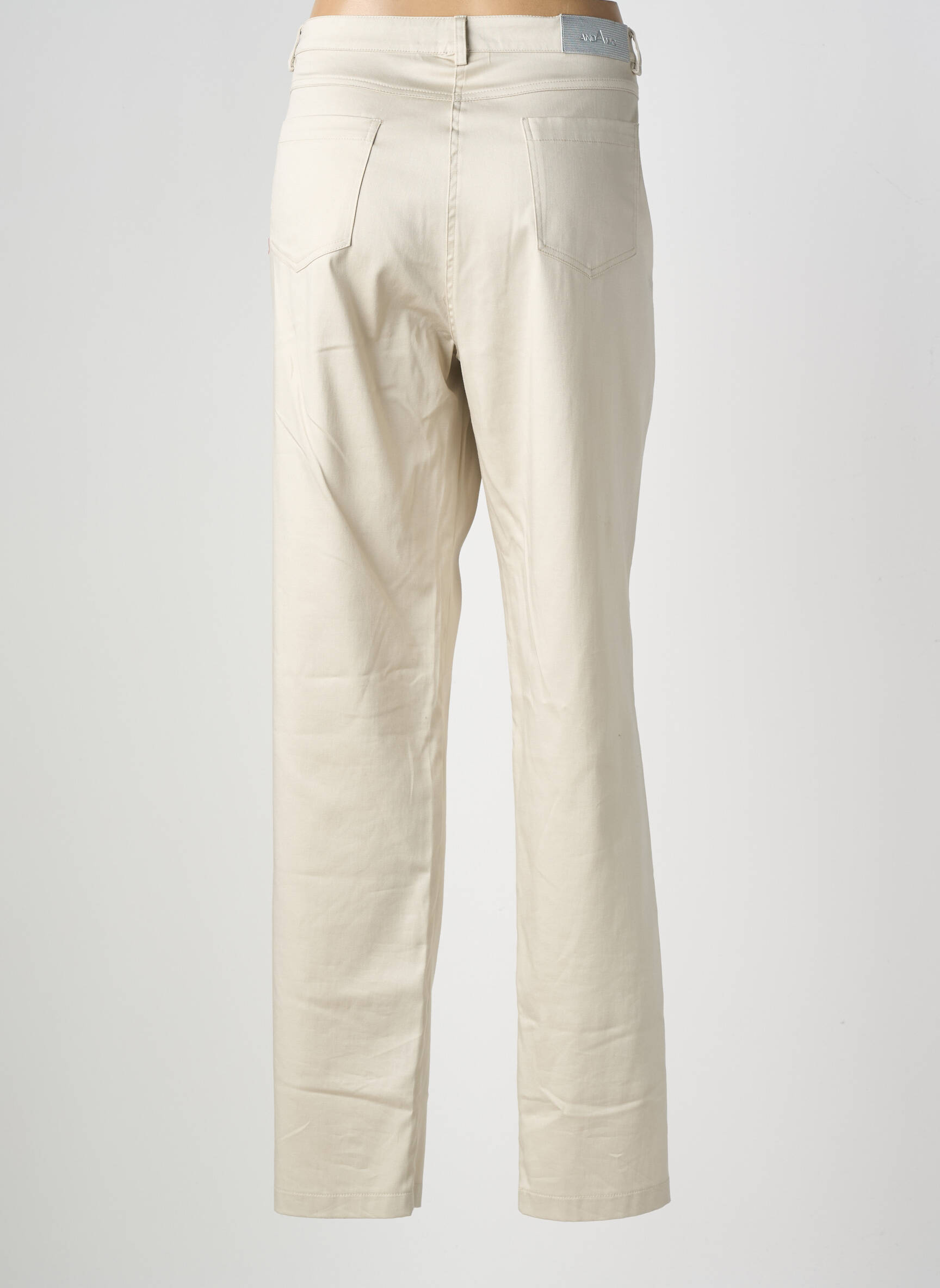 Pantalon drept elasticitate mărime normală bej ANDAMIO femeie