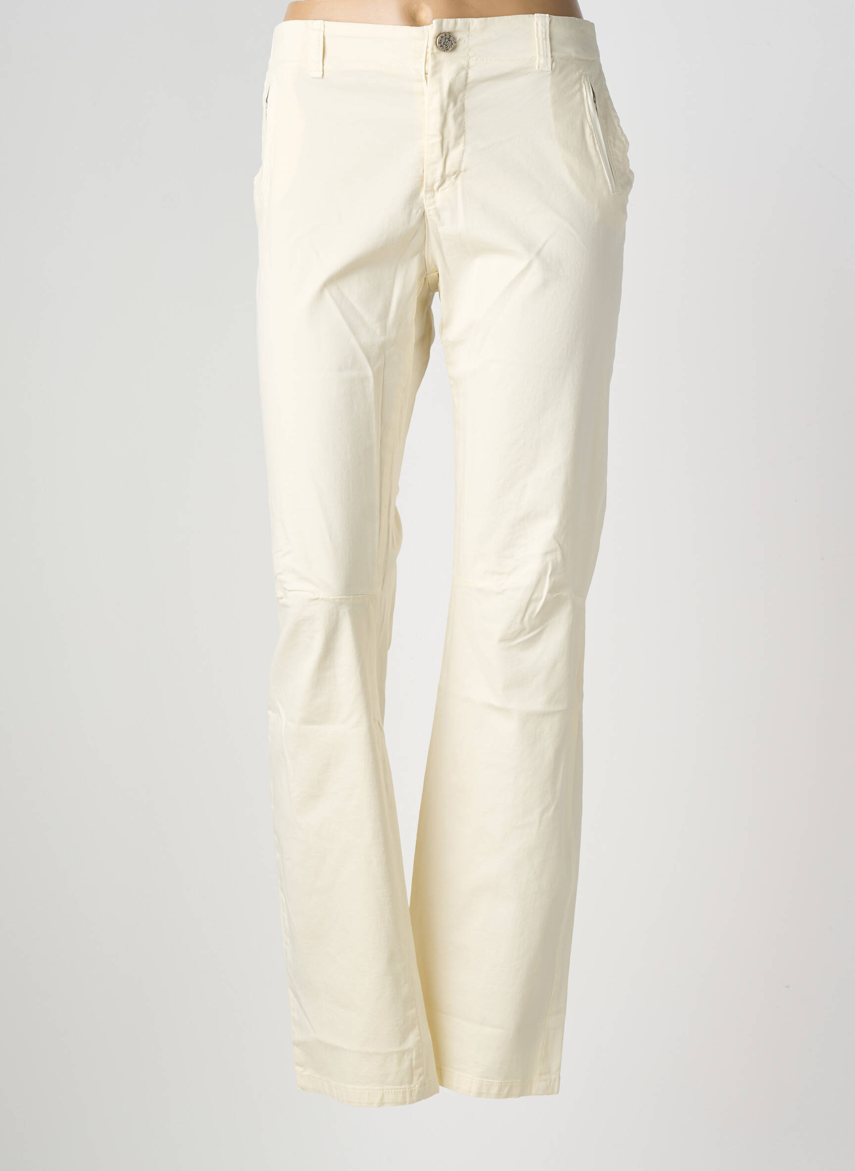 Pantalon drept elasticitate mărime normală bej POUSSIERE D'ETOLE femeie