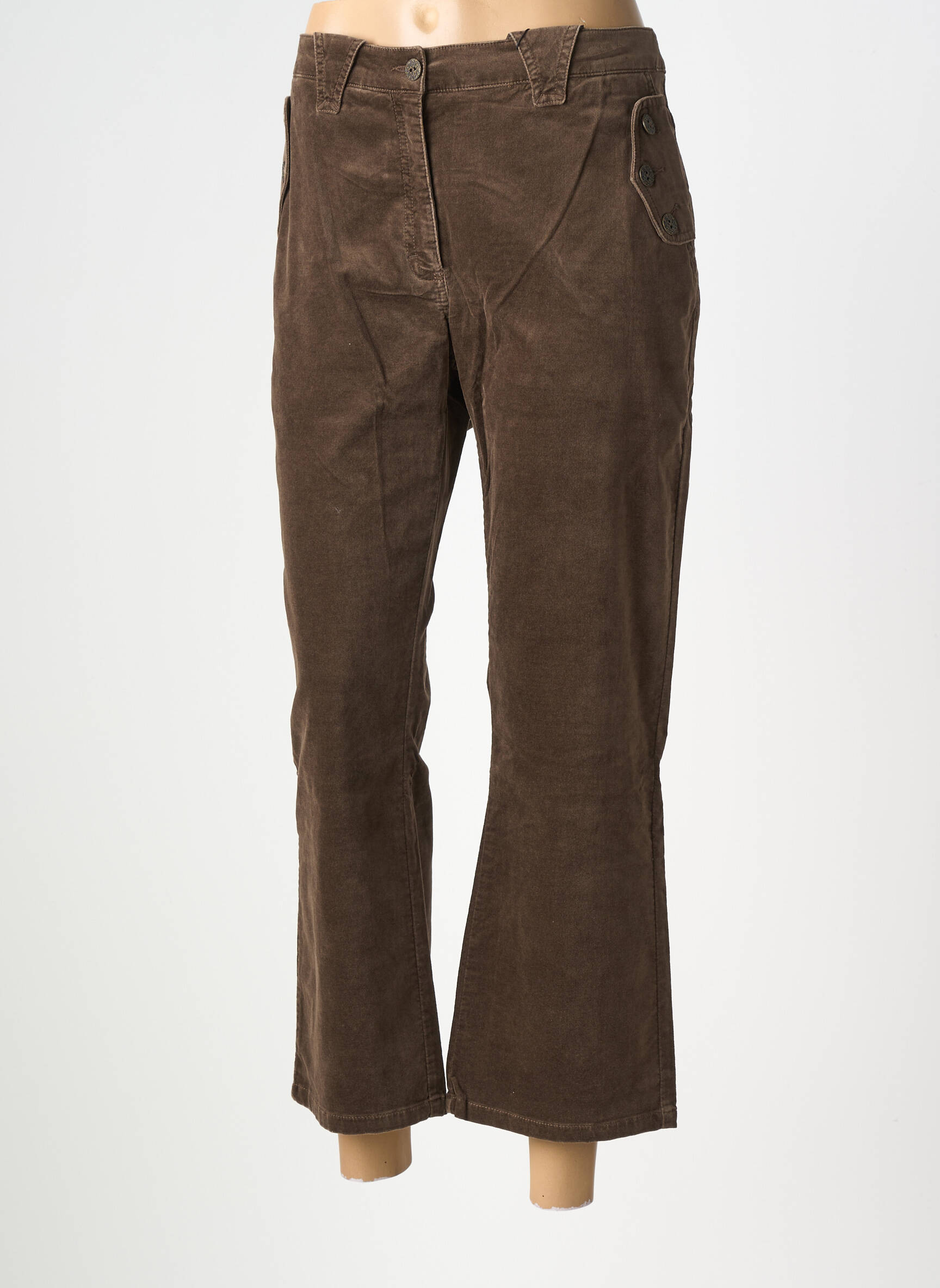 Pantalon 7/8 elasticitate mărime normală maro FLEUR DE SEL femeie