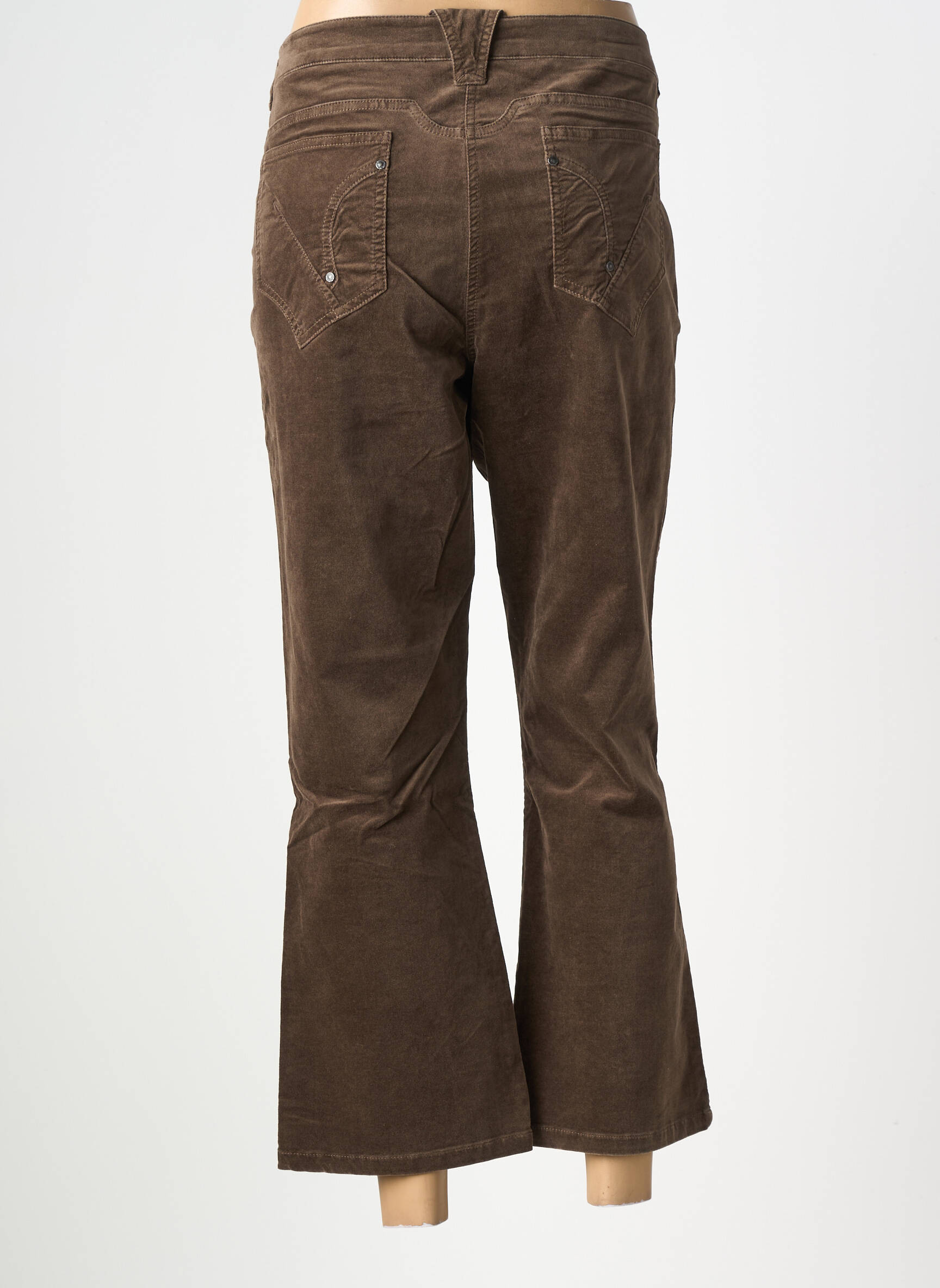 Pantalon 7/8 elasticitate mărime normală maro FLEUR DE SEL femeie