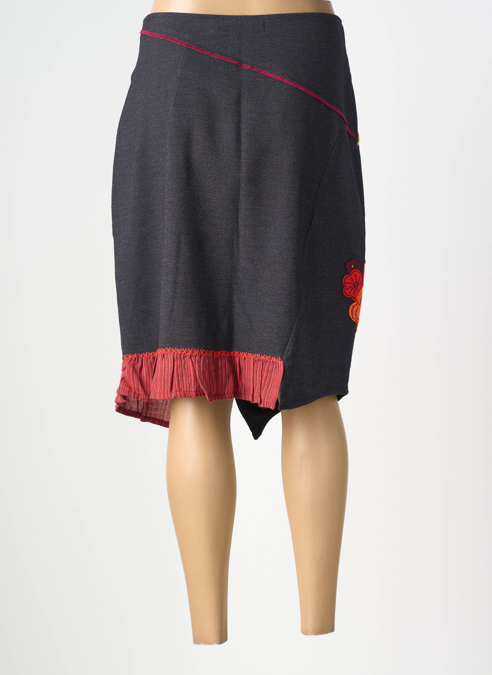 Fustă midi elasticitate gri ALL BEAUTIFUL femeie