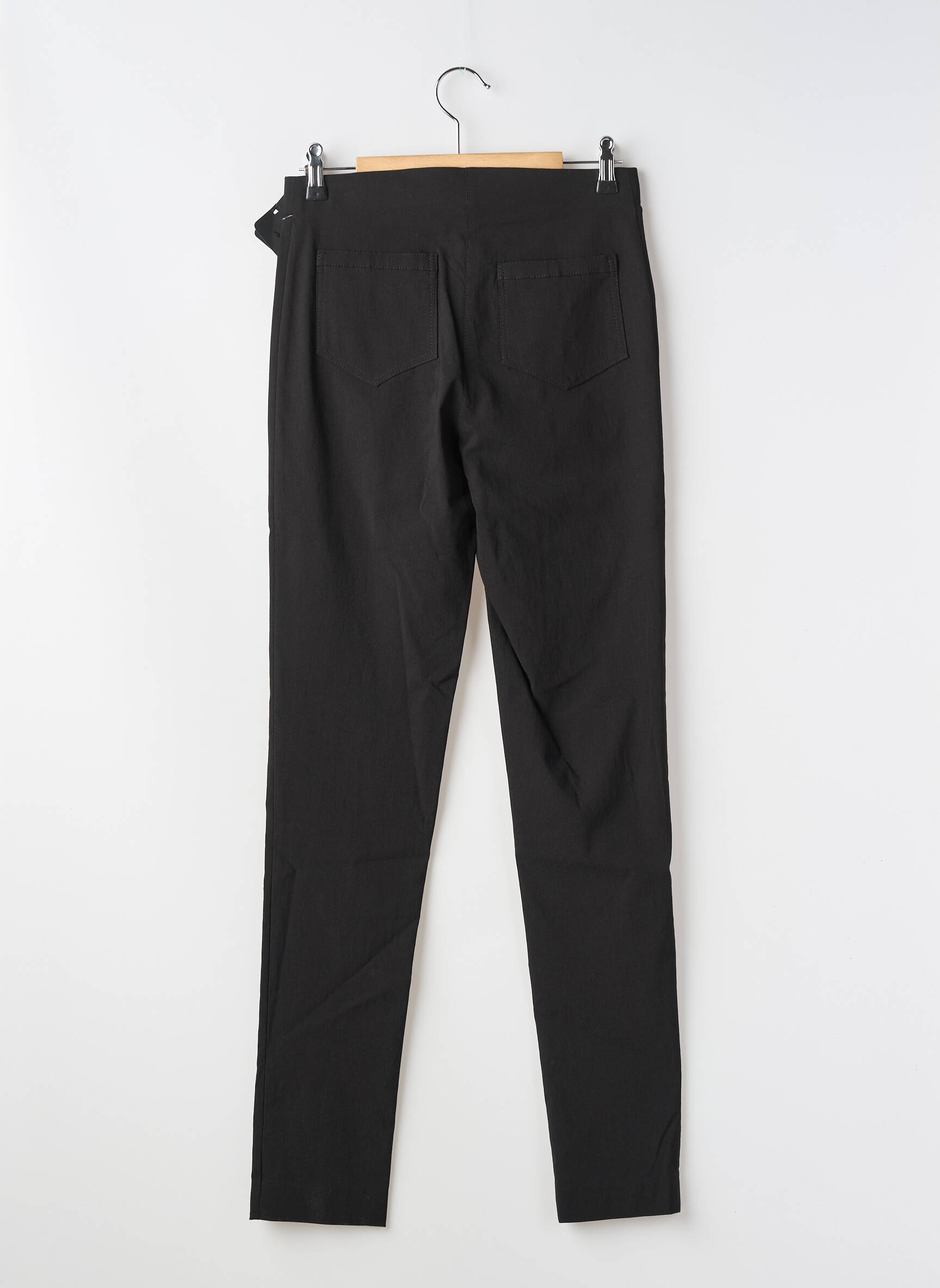 Pantalon slim talie elastică mărime normală negru LAUREN VIDAL femeie