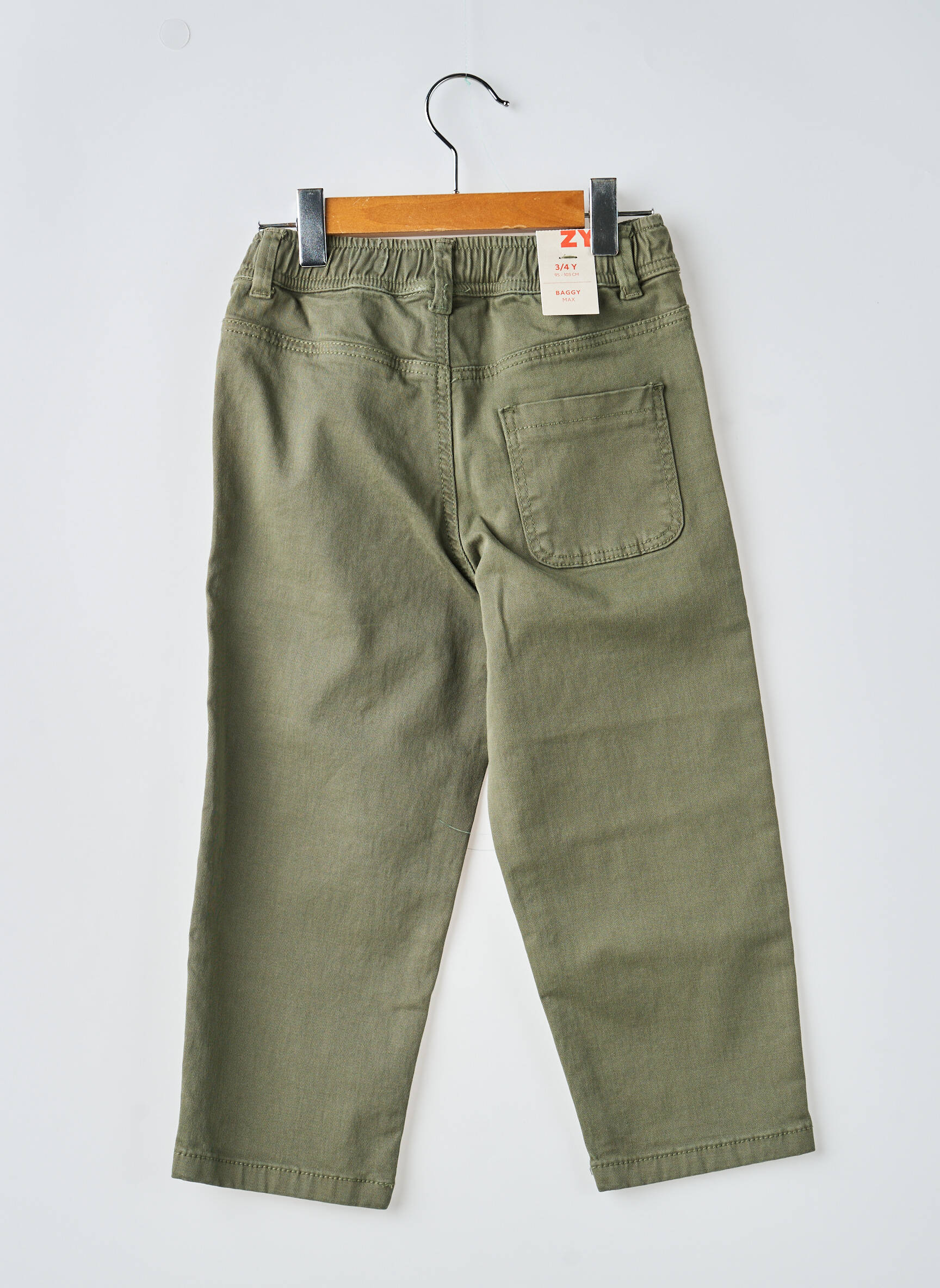 Pantalon drept croială dreaptă mărime reglabilă verde ZY băiat