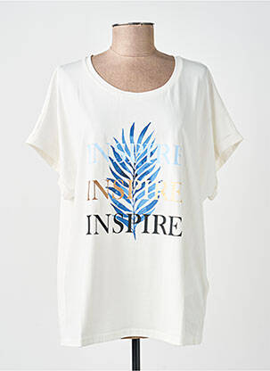 Tricou serigrafie flockată mâneci scurte alb SOYACONCEPT femeie