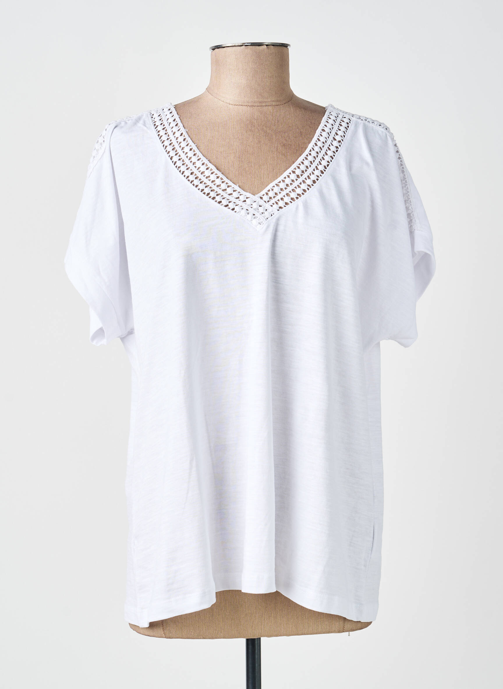 Tricou croială dreaptă mâneci scurte alb SOYACONCEPT femeie