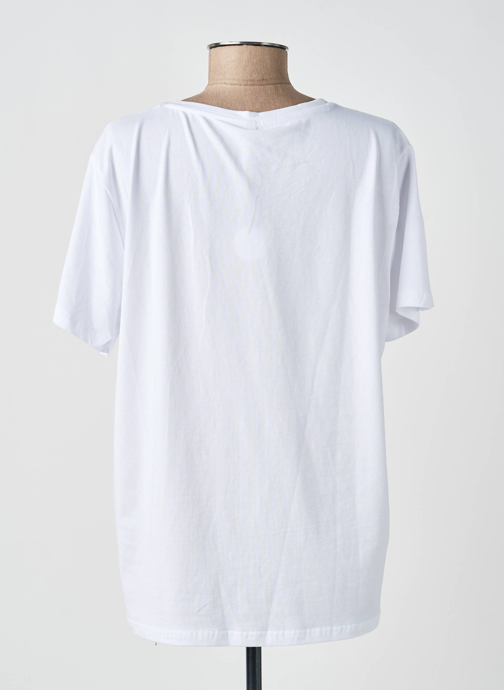 Tricou serigrafie flockată mâneci scurte alb SOYACONCEPT femeie