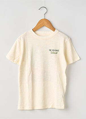 Tricou croială dreaptă mâneci scurte bej ZY băiat
