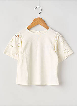 Tricou croială dreaptă mâneci scurte alb ZY fată