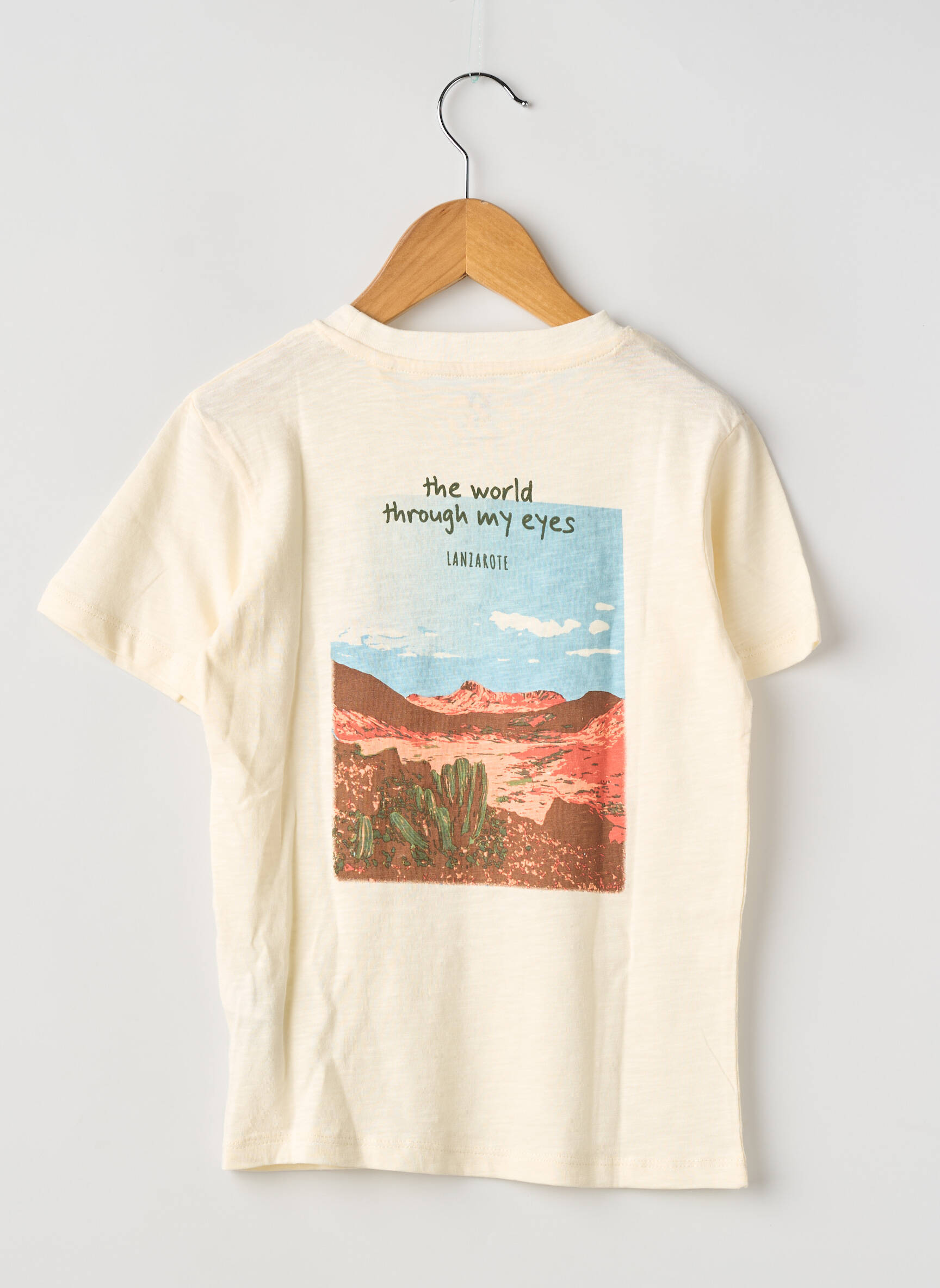 Tricou croială dreaptă mâneci scurte bej ZY băiat